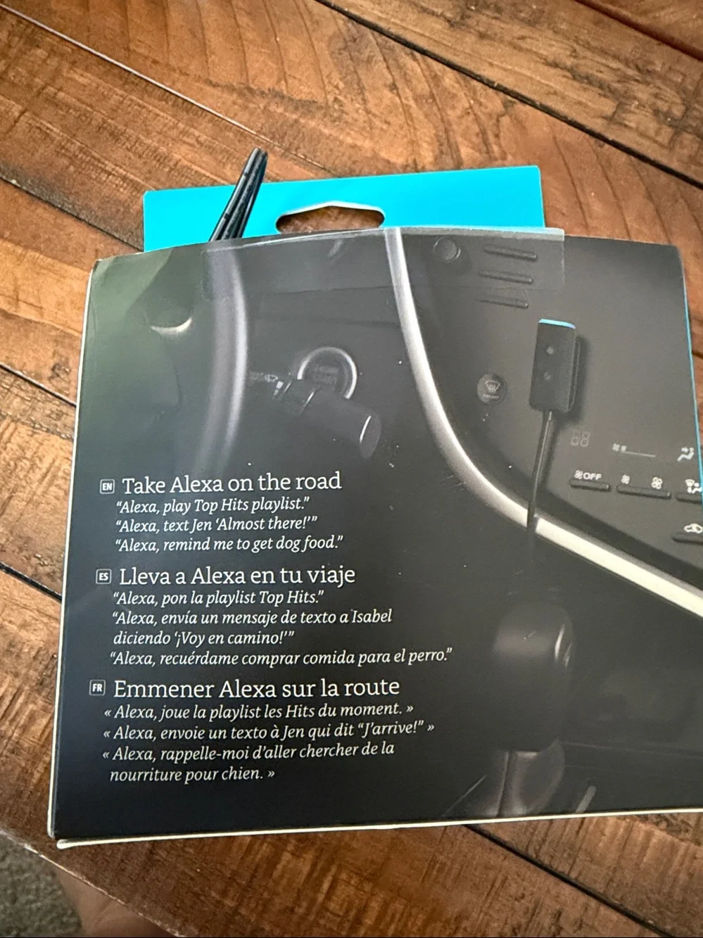 Amazon Echo Auto - Blue Packaging with Black Device